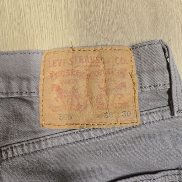 Levi’s 505 Men’s Jeans 30X30 Khaki Beige Tan Straight Leg Denim Fast Shipping! - Picture 8 of 10